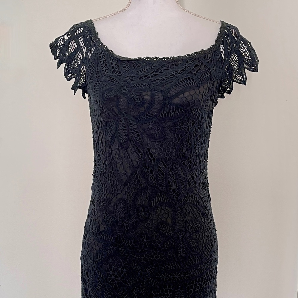 Vintage Vivienne Tam Black Cotton Lace Dress
